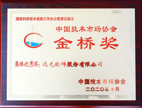 远光软件荣获第十届中国技术市场协会金桥奖集体优秀奖