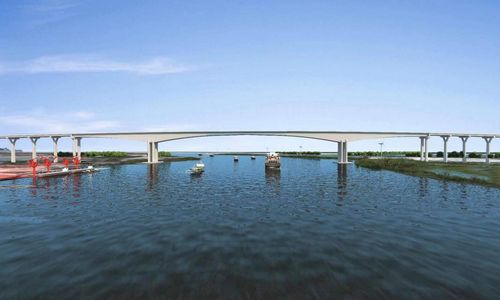 G228丹东线滨州段公路建设PPP项目套尔河特大桥南引桥首个承台施工完成