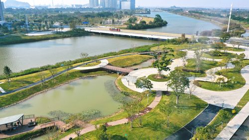 景观初成 | 中建八局华南投资公司中山滨河整治水利工程建设上新啦